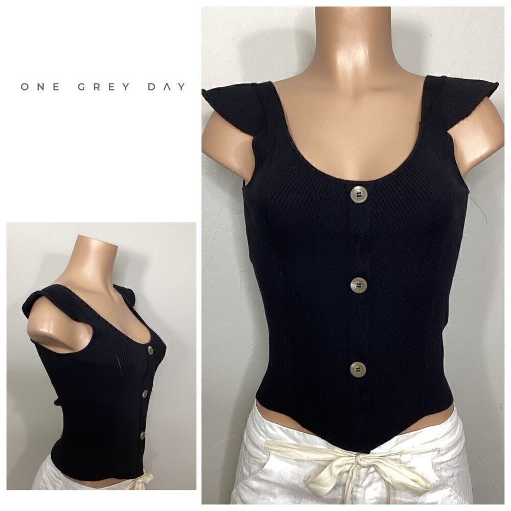 New. One Grey Day black sweater tank. Small. Retails $148